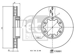 DISC FRANA FEBI BILSTEIN 176991 - Compatibil cu NISSAN