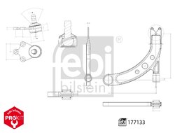 BRAT SUSPENSIE FEBI BILSTEIN 177133 - Compatibil cu AUDI, SEAT, SKODA, VW