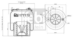 BURDUF SUSPENSIE PNEUMATICA FEBI BILSTEIN 177170 - Compatibil cu MERCEDES-BENZ