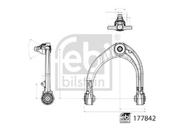 BRAT SUSPENSIE FEBI BILSTEIN 177842 - Compatibil cu LAND ROVER