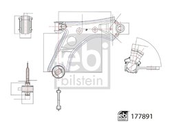 BRAT SUSPENSIE FEBI BILSTEIN 177891 - Compatibil cu FIAT, OPEL, VAUXHALL