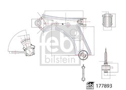 BRAT SUSPENSIE FEBI BILSTEIN 177893 - Compatibil cu FIAT, OPEL, VAUXHALL