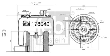 Burduf suspensie pneumatica Febi Bilstein 178040