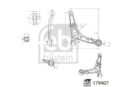 BRAT SUSPENSIE FEBI BILSTEIN 179407 - Compatibil cu CITROEN, FIAT, OPEL, PEUGEOT, VAUXHALL