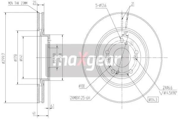 DISC FRANA MAXGEAR 19-2301 - Compatibil cu HONDA