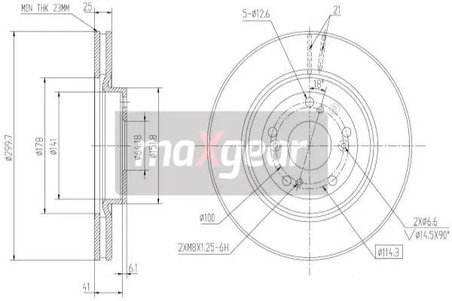 DISC FRANA MAXGEAR 19-2301 - Compatibil cu HONDA