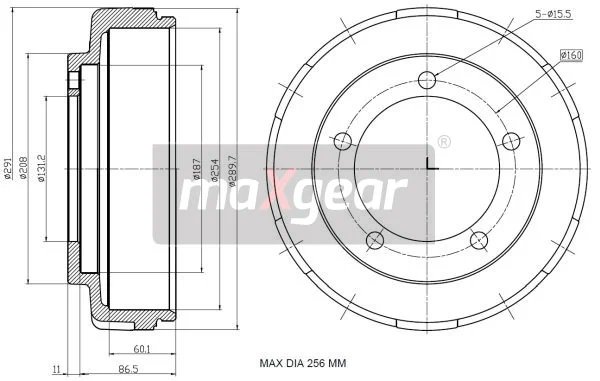 TAMBUR FRANA MAXGEAR 19-2305 - Compatibil cu FORD