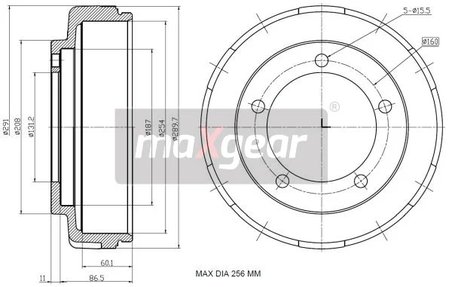 TAMBUR FRANA MAXGEAR 19-2305 - Compatibil cu FORD