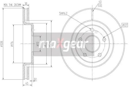 DISC FRANA MAXGEAR 19-2323 - Compatibil cu JEEP