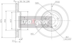 DISC FRANA MAXGEAR 19-2334 - Compatibil cu CHEVROLET, DAEWOO, OPEL, VAUXHALL