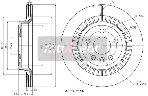 DISC FRANA MAXGEAR 19-2335 - Compatibil cu VOLVO