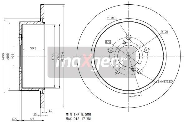 DISC FRANA MAXGEAR 19-2356 - Compatibil cu SUBARU