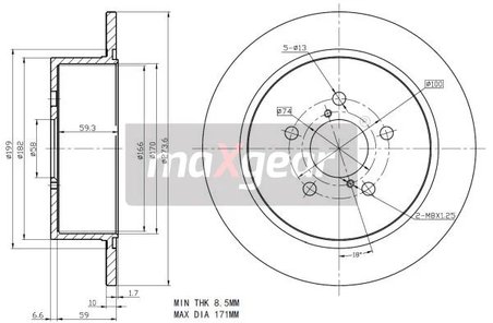 DISC FRANA MAXGEAR 19-2356 - Compatibil cu SUBARU