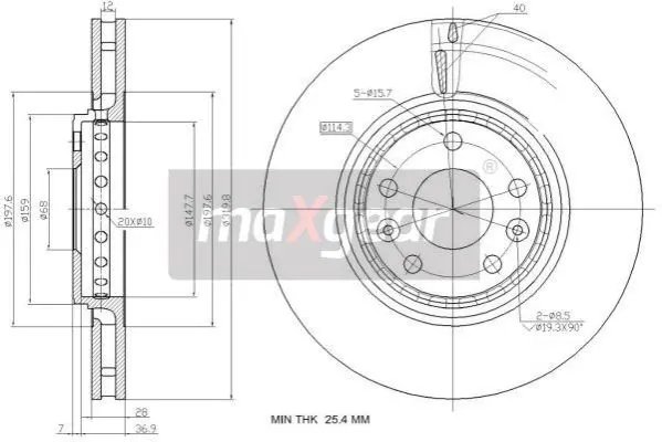 DISC FRANA MAXGEAR 19-2363 - Compatibil cu RENAULT