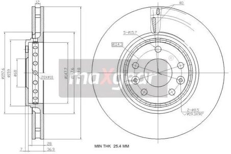 DISC FRANA MAXGEAR 19-2363 - Compatibil cu RENAULT