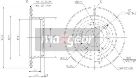 Disc frana Maxgear 19-2372