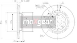 DISC FRANA MAXGEAR 19-2376MAX - Compatibil cu HYUNDAI, HYUNDAI (BEIJING), KIA, KIA (DYK)
