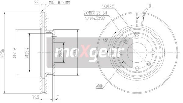 DISC FRANA MAXGEAR 19-2376MAX - Compatibil cu HYUNDAI, HYUNDAI (BEIJING), KIA, KIA (DYK)