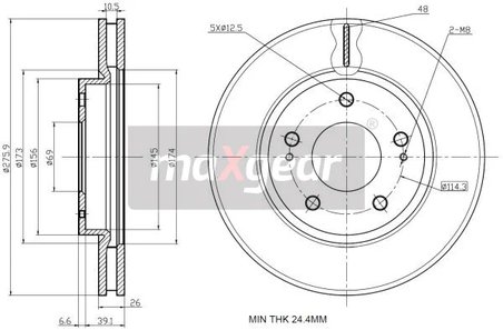 Disc frana Maxgear 19-2388