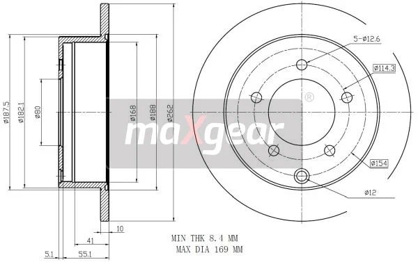 DISC FRANA MAXGEAR 19-2389 - Compatibil cu MITSUBISHI
