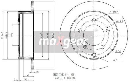 DISC FRANA MAXGEAR 19-2389 - Compatibil cu MITSUBISHI