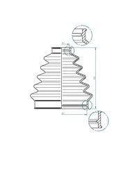 BURDUF CAUCIUC ARTICULATIE PLANETARA SPIDAN 190965 - Compatibil cu ACURA, ALFA ROMEO, AUDI, BMW, CHEVROLET, CHRYSLER, CITROEN, D