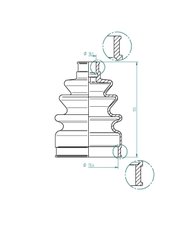 BURDUF CAUCIUC ARTICULATIE PLANETARA LOBRO 190973 - Compatibil cu ABARTH, ALFA ROMEO, AUDI, CHEVROLET, CHRYSLER, CITROEN, DACIA,