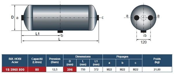 Rezervor aer sistem compresor Hobi 1S3960800