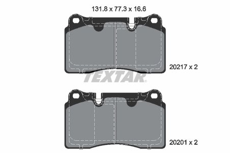 SET PLACUTE FRANA TEXTAR 2021703 - Compatibil cu ASTON MARTIN