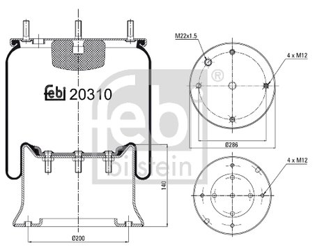 Burduf suspensie pneumatica Febi Bilstein 20310