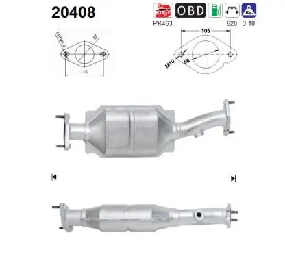CATALIZATOR AS 20408 - Compatibil cu FORD