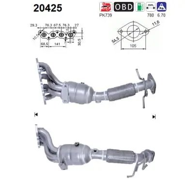 CATALIZATOR AS 20425 - Compatibil cu FORD, VOLVO