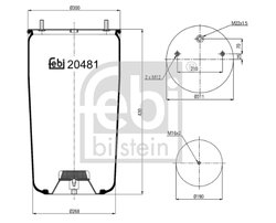 Burduf suspensie pneumatica Febi Bilstein 20481