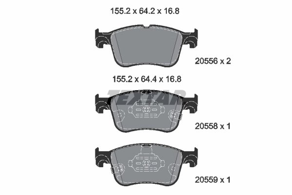 SET PLACUTE FRANA TEXTAR 2055601 - Compatibil cu FORD, FORD AUSTRALIA