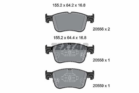 SET PLACUTE FRANA TEXTAR 2055601 - Compatibil cu FORD, FORD AUSTRALIA