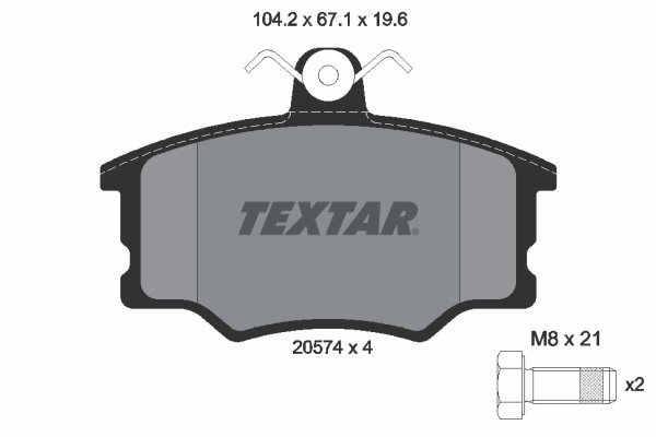 SET PLACUTE FRANA TEXTAR 2057402 - Compatibil cu AUDI, VOLVO