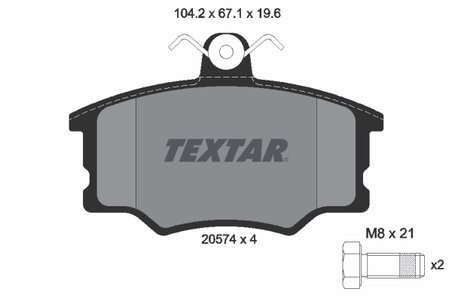SET PLACUTE FRANA TEXTAR 2057402 - Compatibil cu AUDI, VOLVO