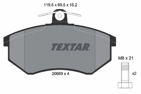 SET PLACUTE FRANA TEXTAR 2066904 - Compatibil cu AUDI
