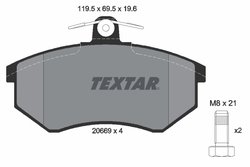 SET PLACUTE FRANA TEXTAR 2066921 - Compatibil cu AUDI, CHERY, JAC, RELY, RIICH, ZHONGHUA (BRILLIANCE)