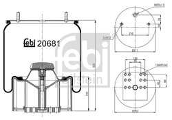 Burduf suspensie pneumatica Febi Bilstein 20681