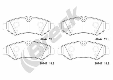 SET PLACUTE FRANA BRECK 20747 00 703 00 - Compatibil cu MERCEDES-BENZ