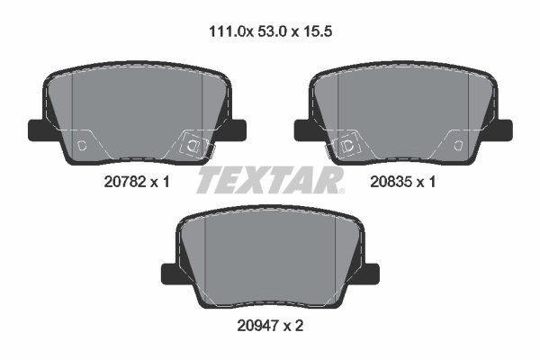 SET PLACUTE FRANA TEXTAR 2078201 - Compatibil cu KG MOBILITY, SSANGYONG