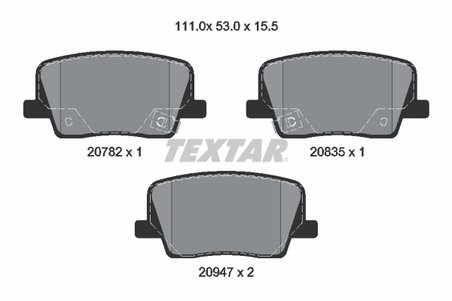 SET PLACUTE FRANA TEXTAR 2078201 - Compatibil cu KG MOBILITY, SSANGYONG
