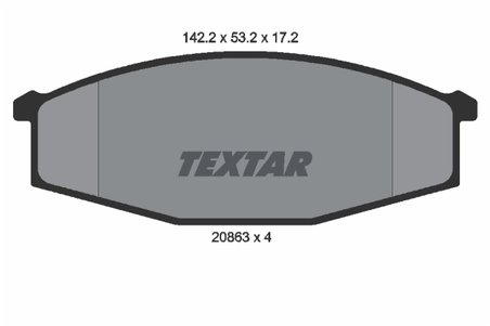 SET PLACUTE FRANA TEXTAR 2086301 - Compatibil cu FORD AUSTRALIA, NISSAN