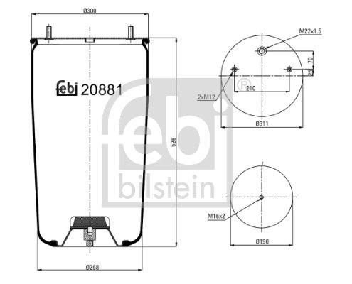 Burduf suspensie pneumatica Febi Bilstein 20881