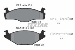 SET PLACUTE FRANA TEXTAR 2088707 - Compatibil cu SEAT, VW