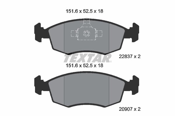 Set placute frana Textar 2090704