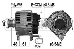 ALTERNATOR ERA 209287A - Compatibil cu AUDI, MAN, SEAT, SKODA, VAUXHALL, VW