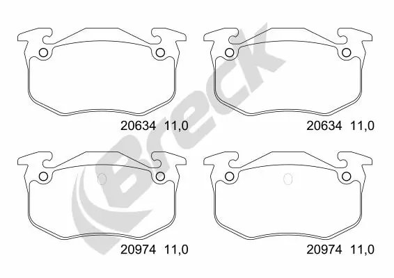 SET PLACUTE FRANA BRECK 20973 00 704 00 - Compatibil cu CITROEN, PEUGEOT, RENAULT