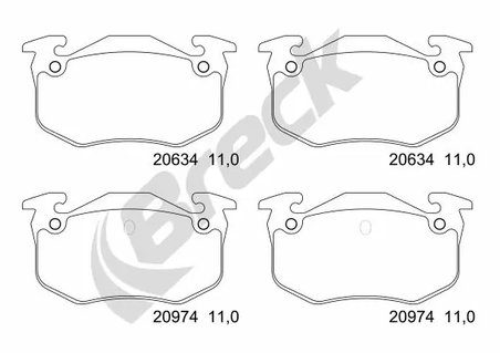SET PLACUTE FRANA BRECK 20973 00 704 00 - Compatibil cu CITROEN, PEUGEOT, RENAULT
